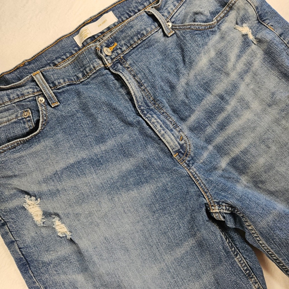 Signature by Levi Strauss Gold Label Mens‎ Distressed Jean Shorts Blue W42